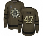 Youth Boston Bruins #47 Torey Krug Authentic Green Salute to Service 2019 Stanley Cup Final Bound Hockey Jersey