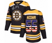 Youth Boston Bruins #55 Noel Acciari Authentic Black USA Flag Fashion 2019 Stanley Cup Final Bound Hockey Jersey