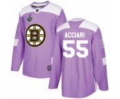 Youth Boston Bruins #55 Noel Acciari Authentic Purple Fights Cancer Practice 2019 Stanley Cup Final Bound Hockey Jersey