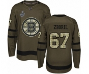 Youth Boston Bruins #67 Jakub Zboril Premier Green Salute to Service 2019 Stanley Cup Final Bound Hockey Jersey