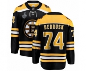 Youth Boston Bruins #74 Jake DeBrusk Authentic Black Home Fanatics Branded Breakaway 2019 Stanley Cup Final Bound Hockey Jersey