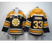 youth nhl jerseys boston bruins #33 chara black-yellow[pullover hooded sweatshirt patch C]
