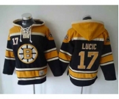 nhl jerseys boston bruins #17 lucic dk.blue-yellow[pullover hooded sweatshirt]