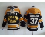 nhl jerseys boston bruins #37 bergeron black-yellow[pullover hooded sweatshirt][patch A 2016 new]