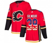 Calgary Flames #39 Doug Gilmour Authentic Red USA Flag Fashion Hockey Jersey
