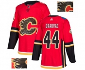 Calgary Flames #44 Tyler Graovac Authentic Red Fashion Gold Hockey Jersey