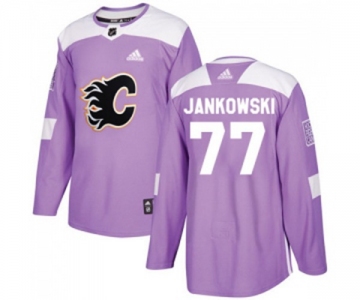 Calgary Flames #77 Mark Jankowski Authentic Purple Fights Cancer Practice Hockey Jersey