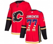 Calgary Flames #77 Mark Jankowski Authentic Red USA Flag Fashion Hockey Jersey