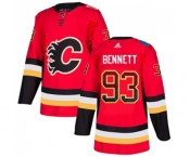 Calgary Flames #93 Sam Bennett Authentic Red Drift Fashion Hockey Jersey