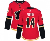 Women Calgary Flames #14 Theoren Fleury Authentic Red Home Hockey Jersey