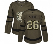 Women Calgary Flames #26 Michael Stone Authentic Green Salute to Service Hockey Jersey