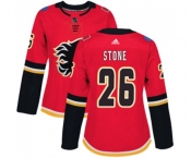 Women Calgary Flames #26 Michael Stone Authentic Red Home Hockey Jersey
