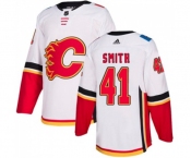Women Calgary Flames #41 Mike Smith Authentic White Away Hockey Jersey