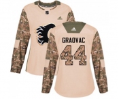 Women Calgary Flames #44 Tyler Graovac Authentic Camo Veterans Day Practice Hockey Jersey