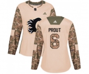 Women Calgary Flames #6 Dalton Prout Authentic Camo Veterans Day Practice Hockey Jersey