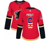 Women Calgary Flames #6 Dalton Prout Authentic Red USA Flag Fashion Hockey Jersey