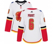 Women Calgary Flames #6 Dalton Prout Authentic White Away Hockey Jersey