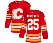 Youth Calgary Flames #25 Joe Nieuwendyk Authentic Red Alternate Hockey Jersey