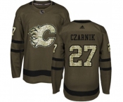 Youth Calgary Flames #27 Austin Czarnik Authentic Green Salute to Service Hockey Jersey