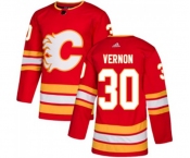 Youth Calgary Flames #30 Mike Vernon Authentic Red Alternate Hockey Jersey