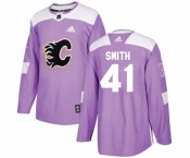 Youth Calgary Flames #41 Mike Smith Authentic Purple Fights Cancer Practice Hockey Jersey