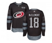 Men's Adidas Carolina Hurricanes #18 Jay McClement Authentic Black 1917-2017 100th Anniversary NHL Jersey