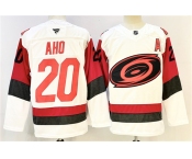 Men's Carolina Hurricanes #20 Sebastian Aho White 2024-25 With A Patch Home Stitched Hockey Jersey Men's Carolina Hurricanes #20 Sebastian Aho White 2024-25 With A Patch Home Stitched Hockey Jersey
