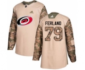 Men's Carolina Hurricanes #79 Michael Ferland Camo 2017 Veterans Day Stitched Hockey Jersey