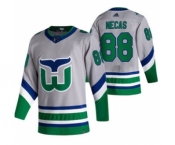 Men's Carolina Hurricanes #88 Martin Necas Grey 2020-21 Reverse Retro Alternate Hockey Jersey