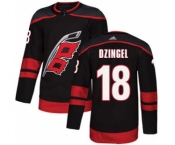 Men's Hurricanes #18 Ryan Dzingel Black Alternate Authentic Stitched Hockey Jersey