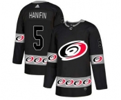 Men's Hurricanes #6 Joel Edmundson Black 1917-2017 100th Anniversary Stitched Hockey Jersey (4)