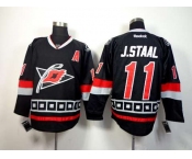 nhl jerseys carolina hurricanes #11 j.staal black[patch A]
