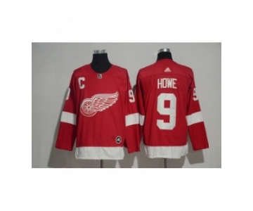 Men's Detroit Red Wings #9 Gordie Howe Red Home 2017-2018 adidas Hockey Stitched NHL Jersey
