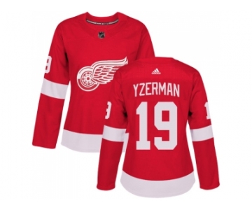 Women Adidas Detroit Red Wings #19 Steve Yzerman Red Home Authentic Stitched NHL Jersey