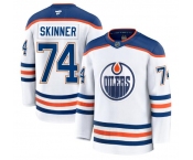 Men's Edmonton Oilers #74 Stuart Skinner Fanatics White 2024-25 Away Premium Jersey Men's Edmonton Oilers #74 Stuart Skinner Fanatics White 2024-25 Away Premium Jersey