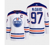 Men's Edmonton Oilers #97 Connor McDavid White Adidas Away Stitched Hockey Jersey