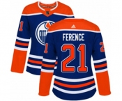 Women Adidas Edmonton Oilers #21 Andrew Ference Authentic Royal Blue Alternate NHL Jersey