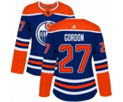 Women Adidas Edmonton Oilers #27 Boyd Gordon Authentic Royal Blue Alternate NHL Jersey