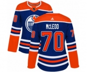 Women Adidas Edmonton Oilers #70 Ryan McLeod Authentic Royal Blue Alternate NHL Jersey