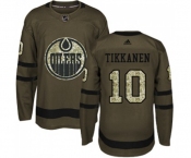 Youth Adidas Edmonton Oilers #10 Esa Tikkanen Authentic Green Salute to Service NHL Jersey