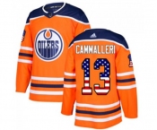 Youth Adidas Edmonton Oilers #13 Mike Cammalleri Authentic Orange USA Flag Fashion NHL Jersey