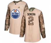 Youth Adidas Edmonton Oilers #2 Andrej Sekera Authentic Camo Veterans Day Practice NHL Jersey