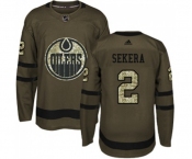 Youth Adidas Edmonton Oilers #2 Andrej Sekera Authentic Green Salute to Service NHL Jersey