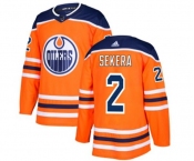 Youth Adidas Edmonton Oilers #2 Andrej Sekera Authentic Orange Home NHL Jersey