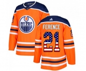 Youth Adidas Edmonton Oilers #21 Andrew Ference Authentic Orange USA Flag Fashion NHL Jersey