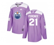 Youth Adidas Edmonton Oilers #21 Andrew Ference Purple Authentic Fights Cancer Stitched NHL Jersey