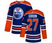 Youth Adidas Edmonton Oilers #27 Boyd Gordon Authentic Royal Blue Alternate NHL Jersey
