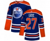 Youth Adidas Edmonton Oilers #27 Milan Lucic Authentic Royal Blue Alternate NHL Jersey
