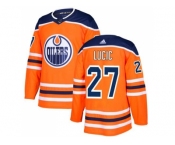 Youth Adidas Edmonton Oilers #27 Milan Lucic Orange Home Authentic Stitched NHL Jersey