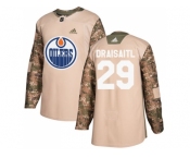 Youth Adidas Edmonton Oilers #29 Leon Draisaitl Camo Authentic 2017 Veterans Day Stitched NHL Jersey